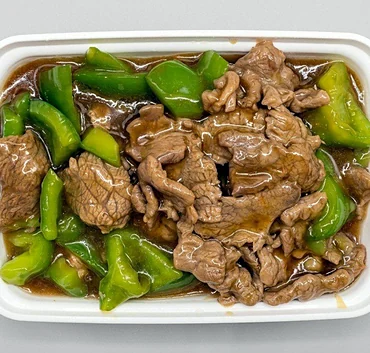 Fried sliced beef with green peppers